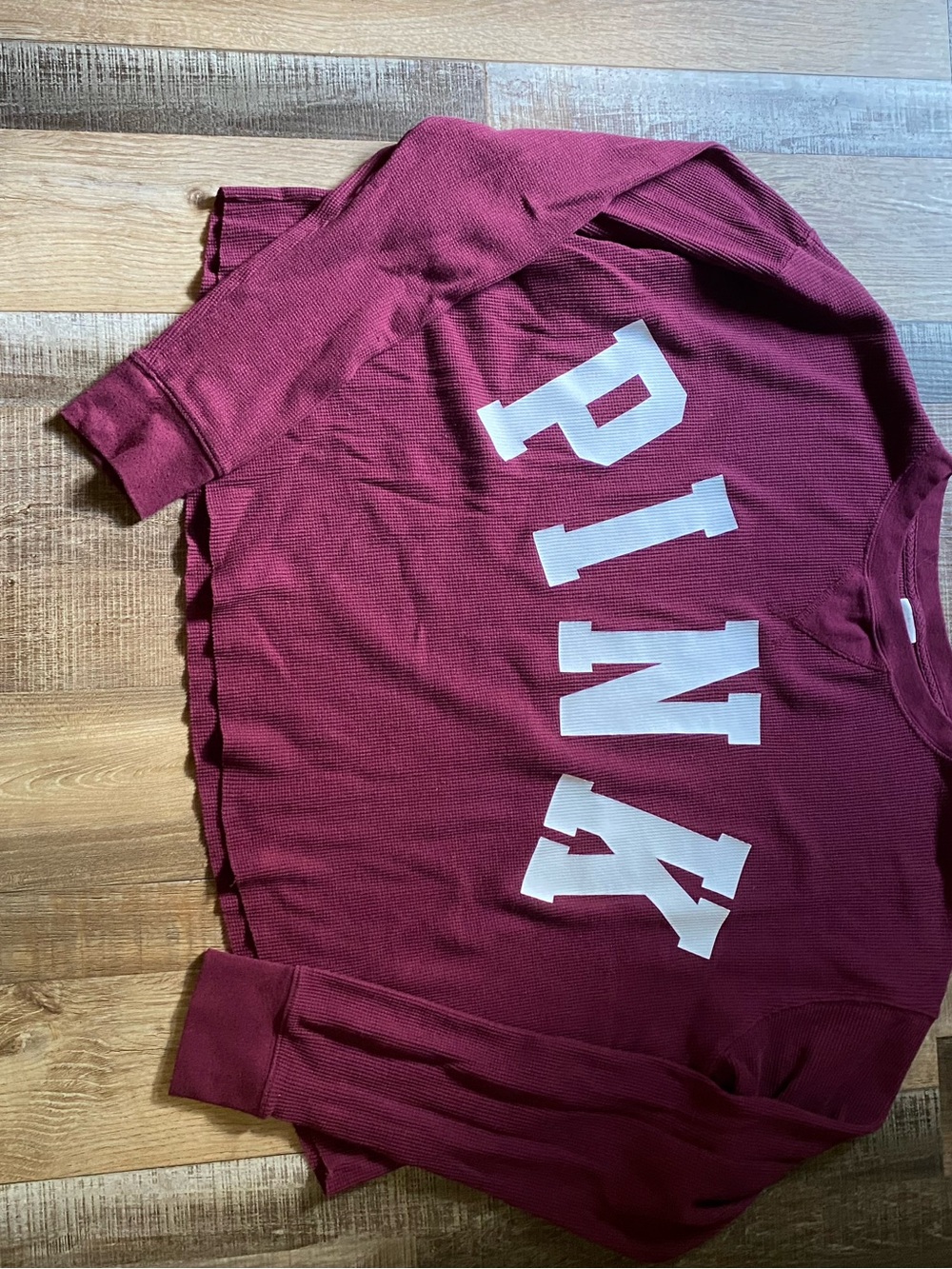 PINK Victoria's Secret Plum Waffle-Knit Pullover